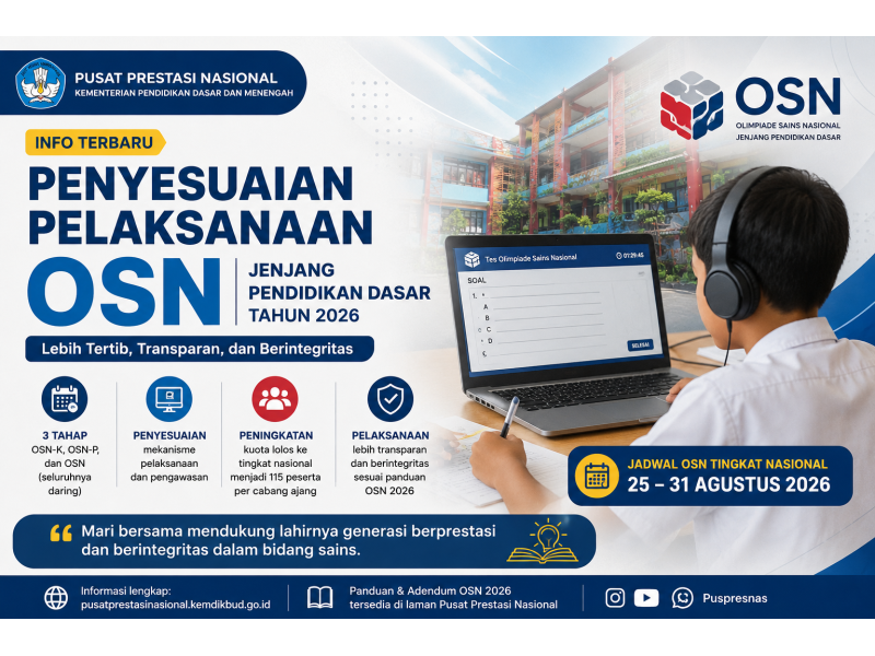 Pelaksanaan OSN Jenjang SD Tahun 2026
